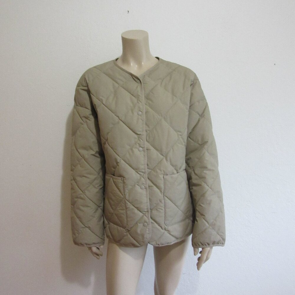 PUFF TECH Tan M Long Sleeve Snap Closure Puffer Jacket Soft Shell Lightweight